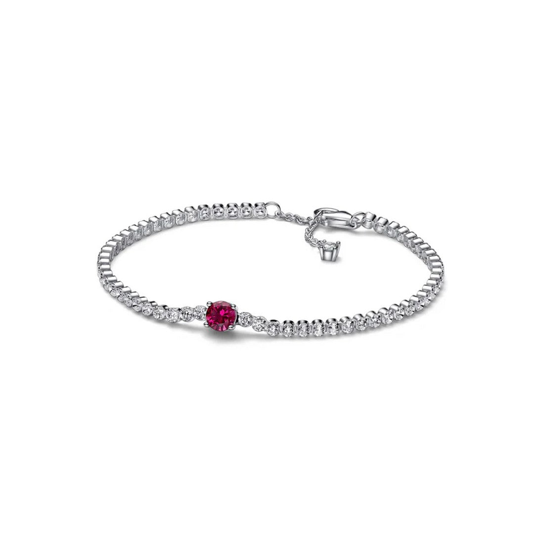 Bracciale Donna Pandora Tennis con Pietra Rossa - 592403C01 - Gioielleria De Patto