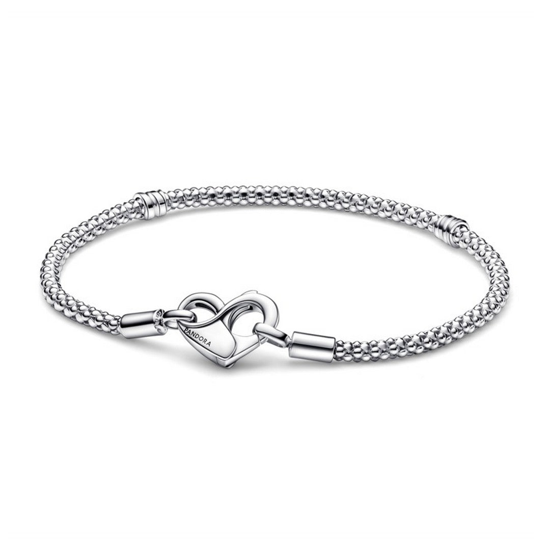 Bracciale Donna Pandora Maglia Geometrica con Chiusura a Cuore - 592453C00 - Gioielleria De Patto