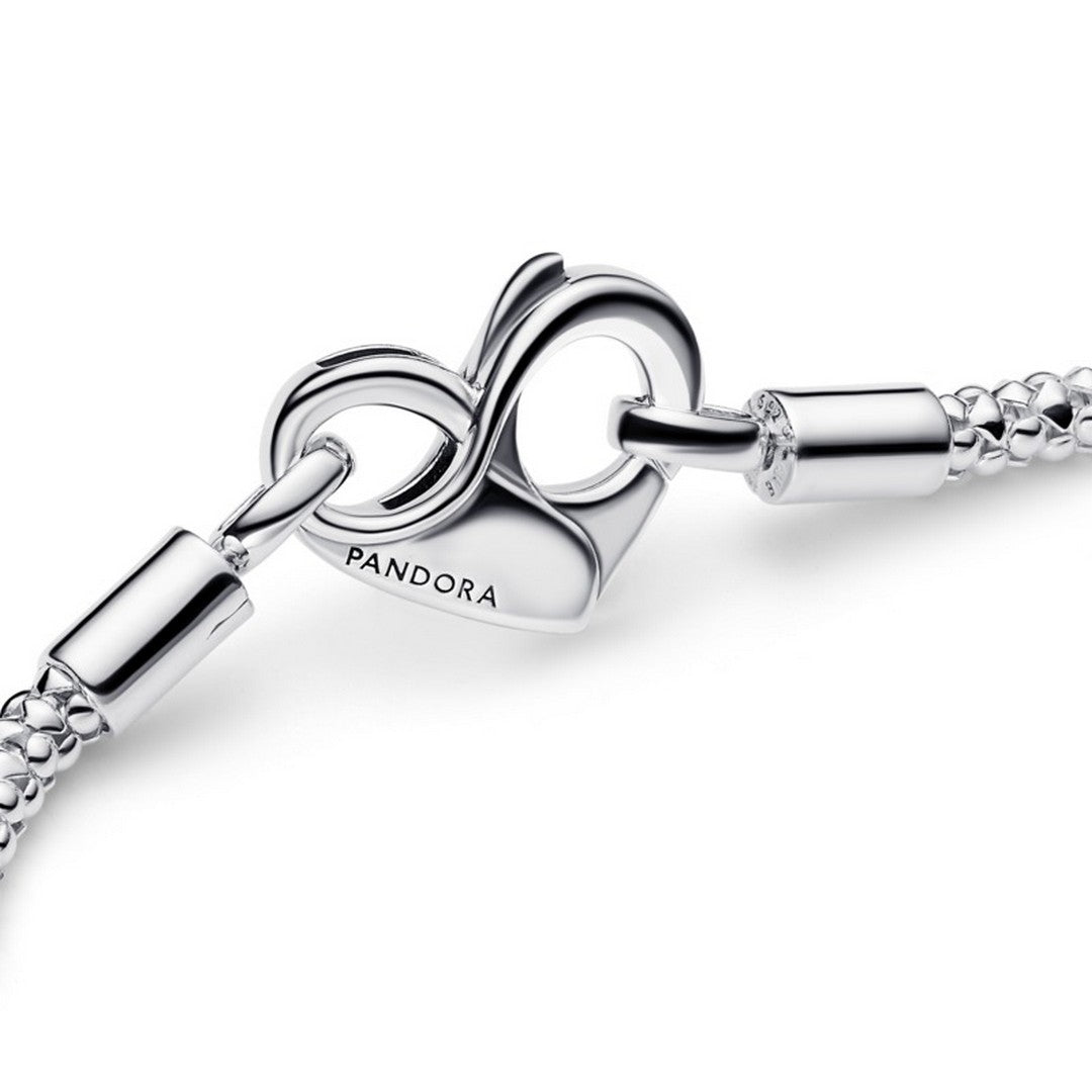 Bracciale Donna Pandora Maglia Geometrica con Chiusura a Cuore - 592453C00 - Gioielleria De Patto