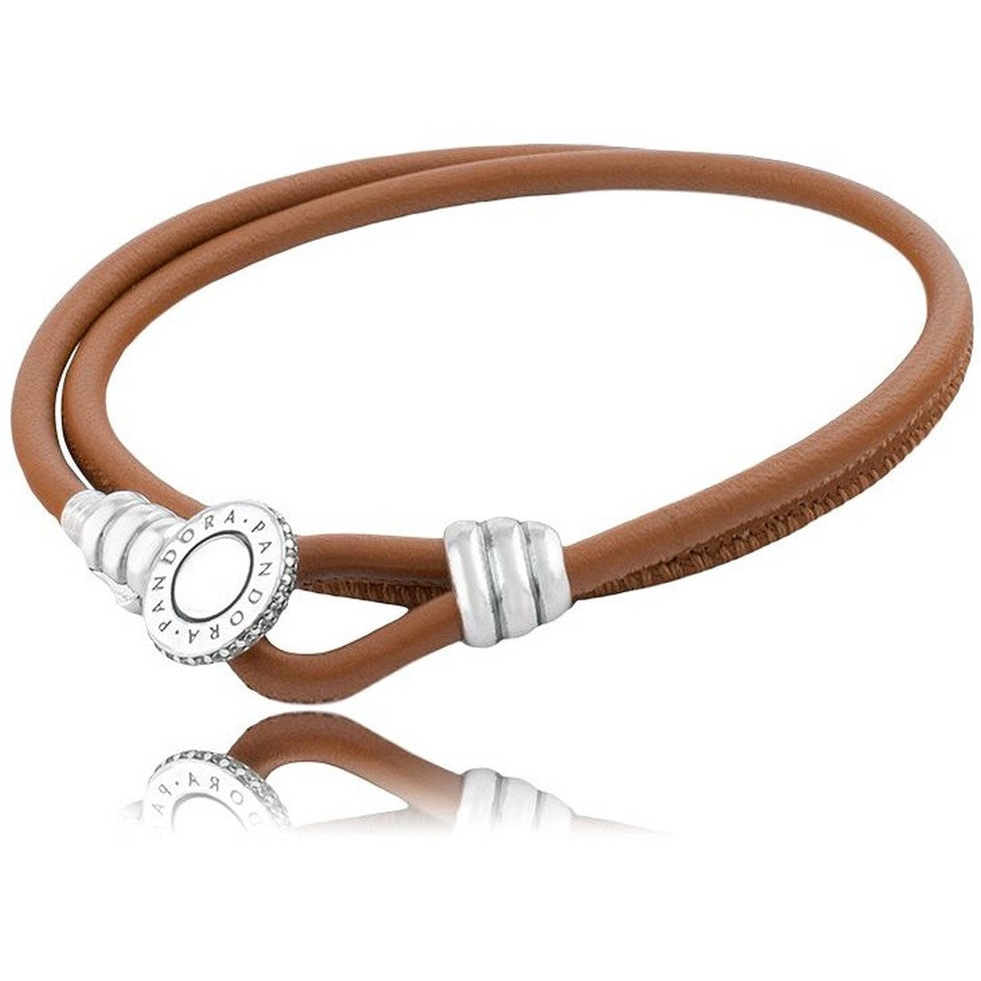 BraccialeDonna Pandora, Color Pelle - 597194CGT_DOUBLE - Gioielleria De Patto