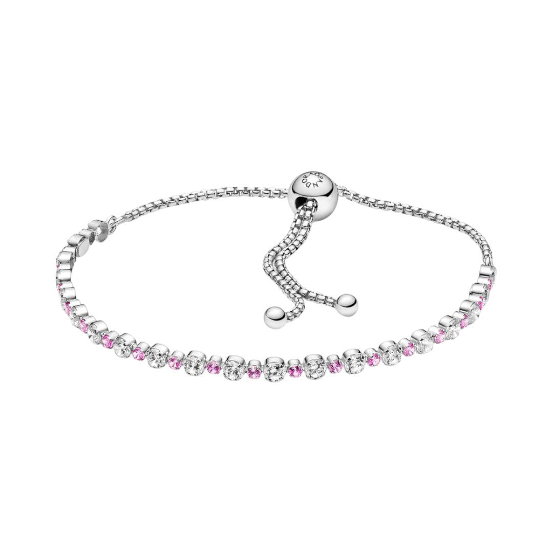 Bracciale Donna Pandora Tennis Rosa con Chiusura Regolabile - 599377C02 - Gioielleria De Patto