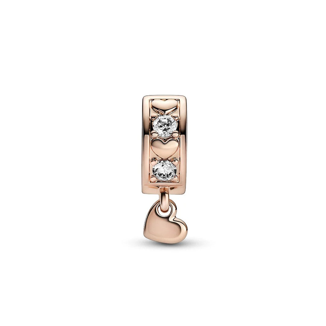 Clip Donna Pandora Cuori e Pietre con Pendente a Cuore - 782253C01 - Gioielleria De Patto