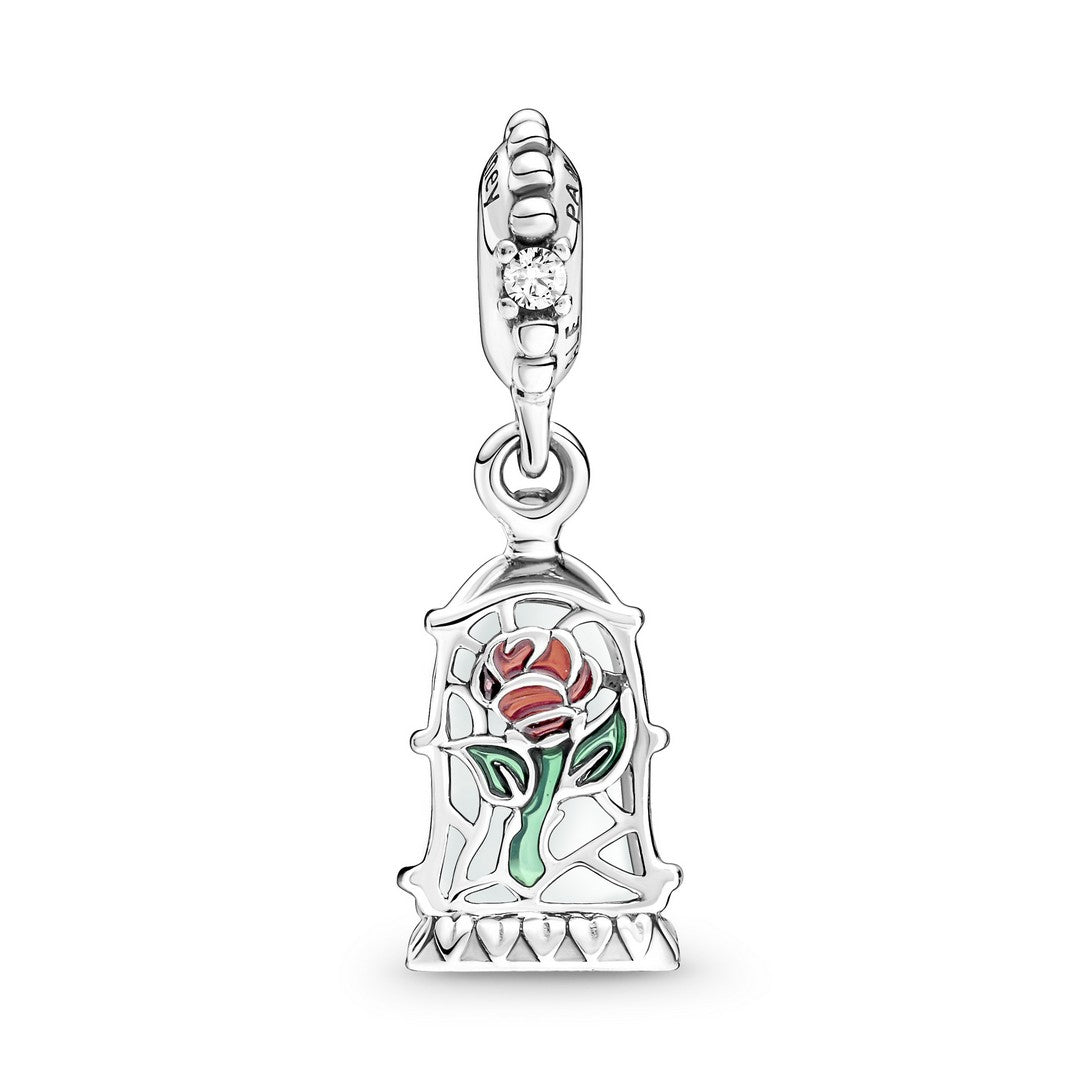 Pendente Donna Pandora Disney, La Bella e la Bestia, Rosa Incantata - 790024C01 - Gioielleria De Patto