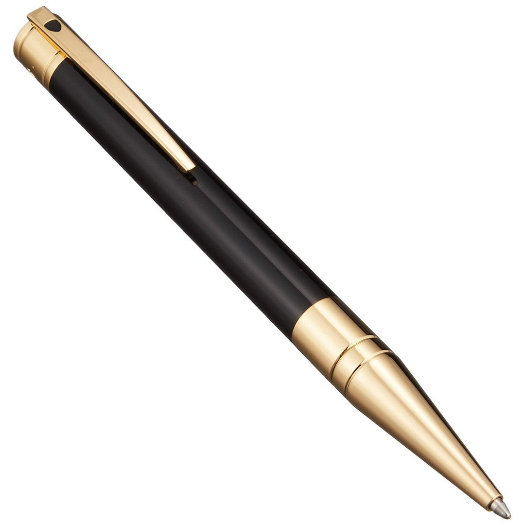 Dupont Penna a Sfera Uomo D-Initial Lacca Nera e Metallo Oro- 265202 - Gioielleria De Patto