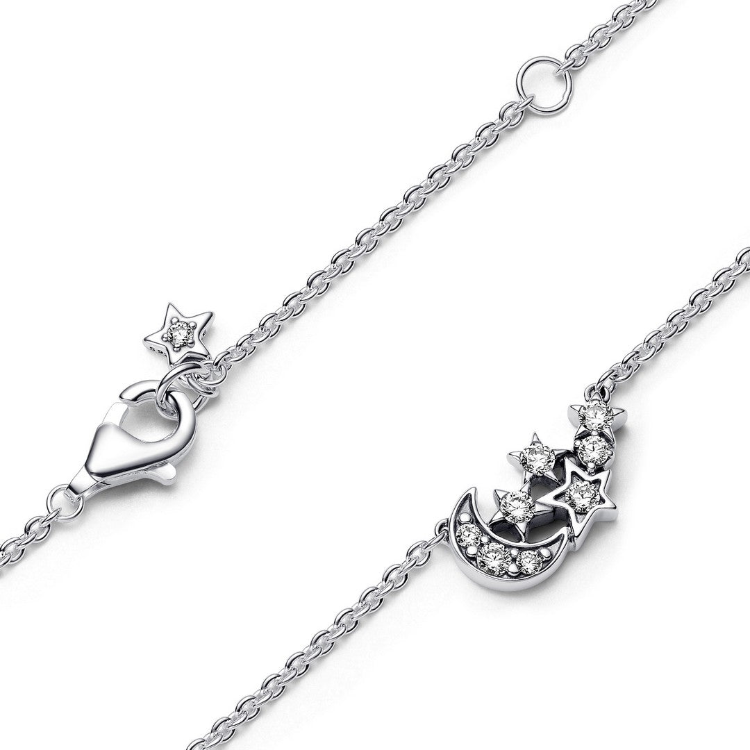 Collana Donna Pandora Luna Crescente e Stelle - 392991C01 - Gioielleria De Patto