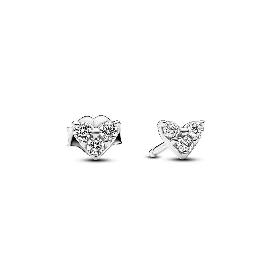 Orecchini Donna Pandora Cuori con Tre Pietre - 293003C01 - Gioielleria De Patto