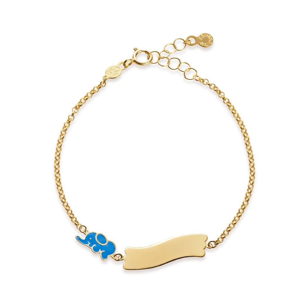 Bracciale Fortuna LeBebè con elefantino e targhetta in oro giallo - PMG034/B