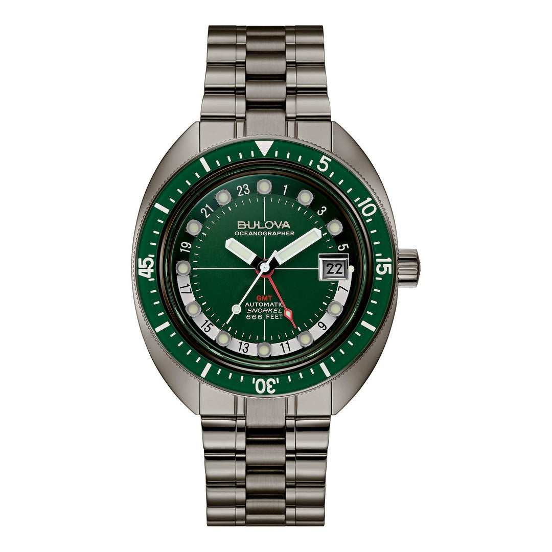 Orologio Bulova Uomo Oceanographer Gmt Verde - 98B415 - Gioielleria De Patto