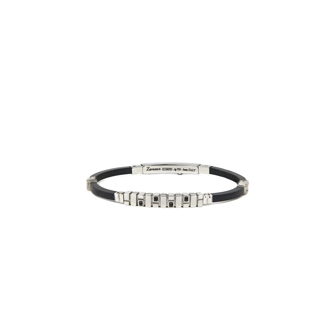 Zancan Bracciale Uomo Caucciù e Argento - EXB617 - Gioielleria De Patto