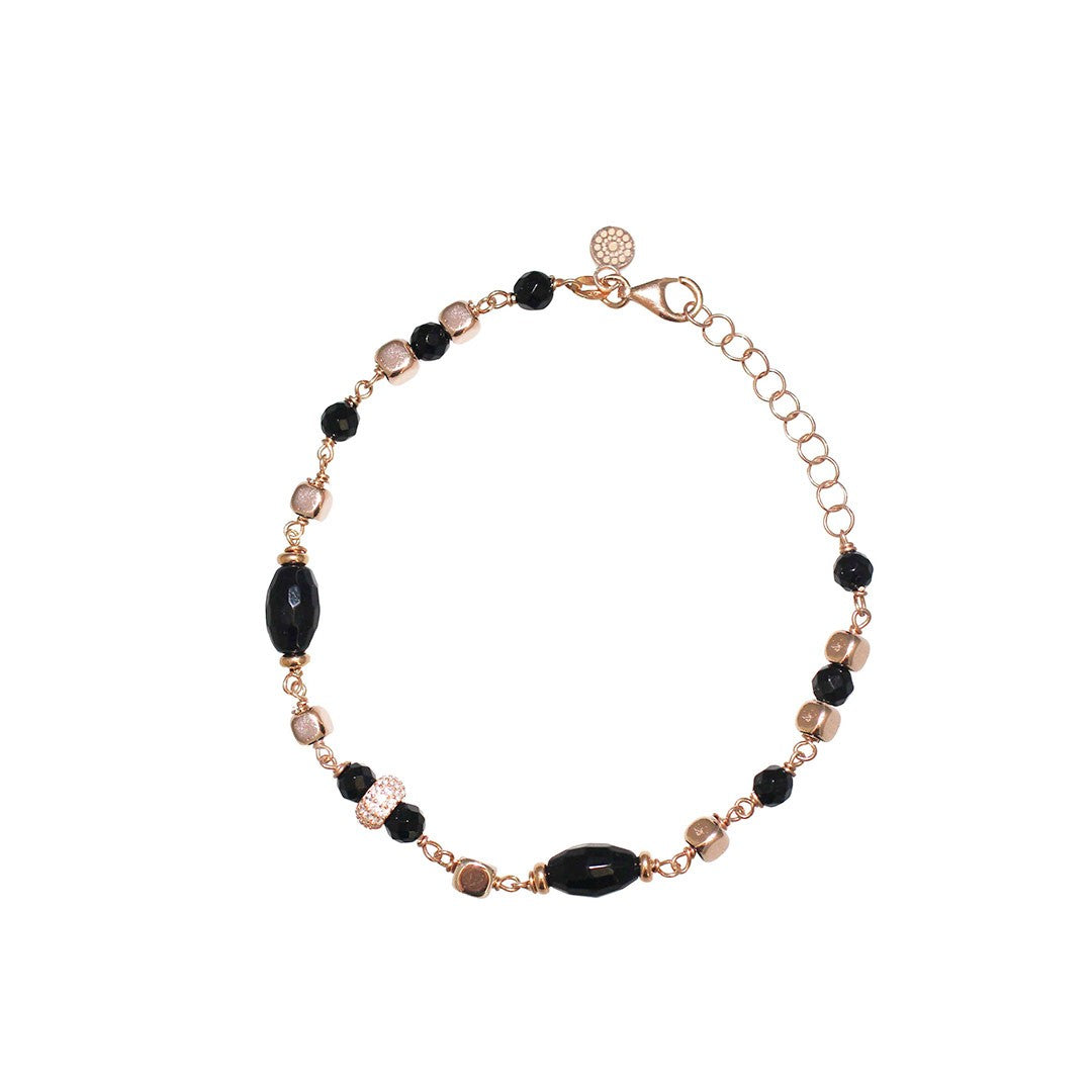 Alisei Bracciale Donna Onice/Agata ed Ematite con zirconi - B331 - Gioielleria De Patto