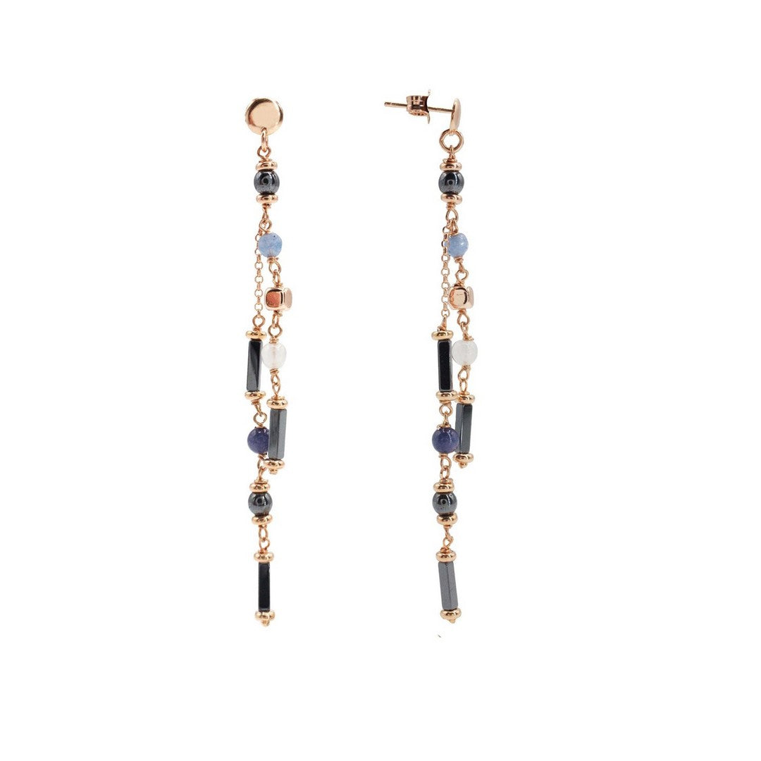 Alisei Orecchini Donna Giada Blu ed Ematite - O225 - Gioielleria De Patto