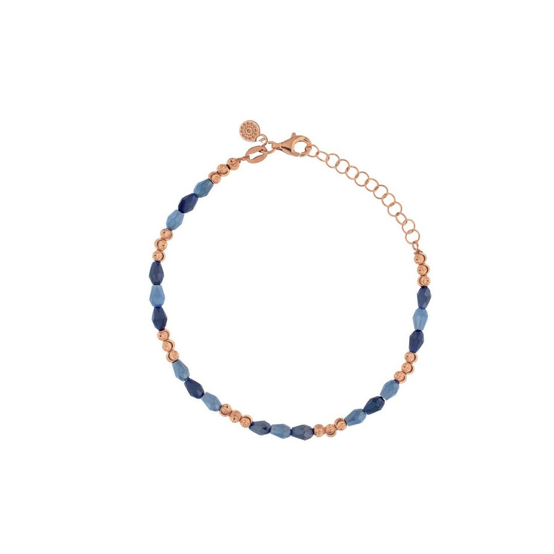 Alisei Bracciale Donna Cristalli Blu e Palline Sfaccettate - B339 - Gioielleria De Patto