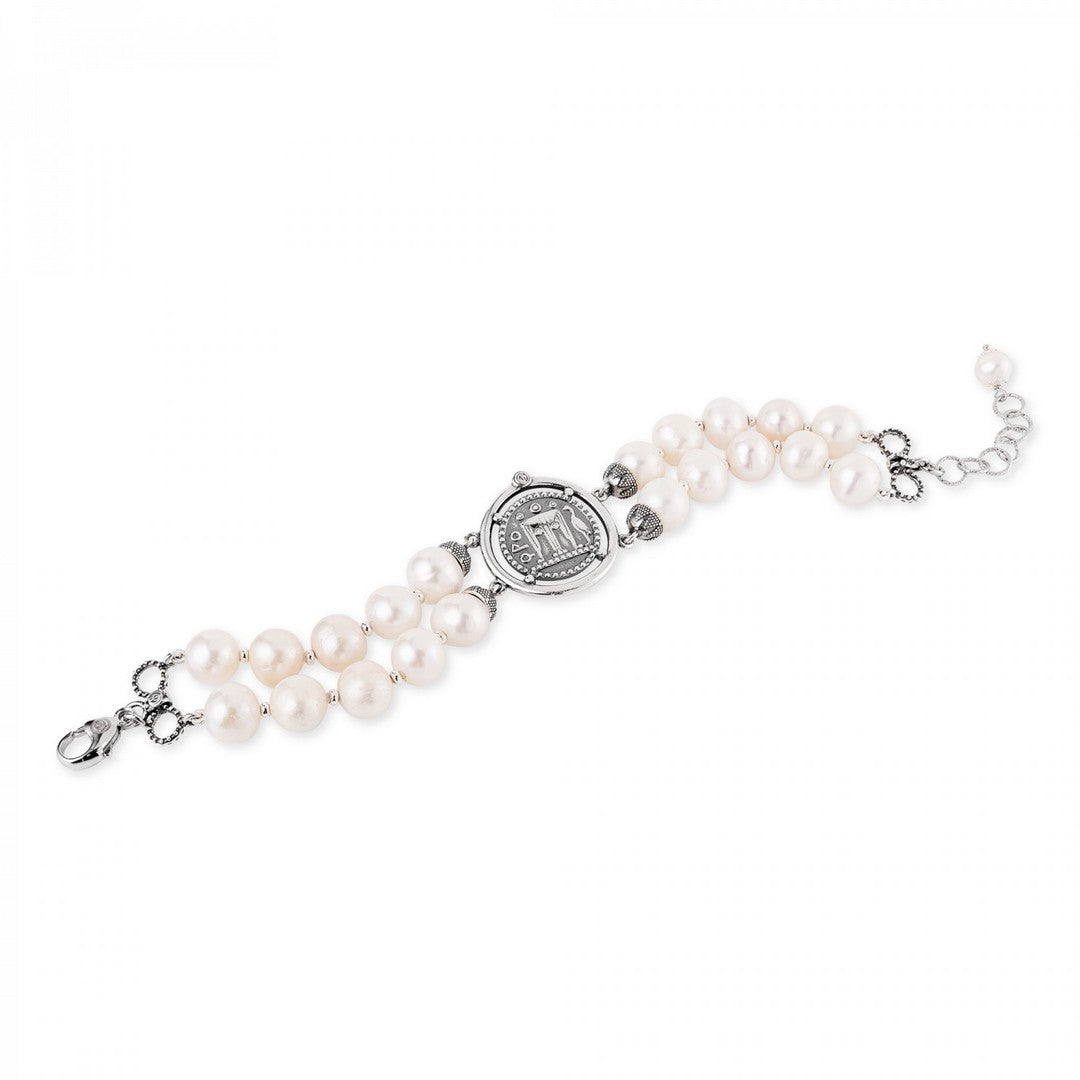 Bracciale Donna Perle e moneta Gerardo sacco - 27557b - Gioielleria De Patto