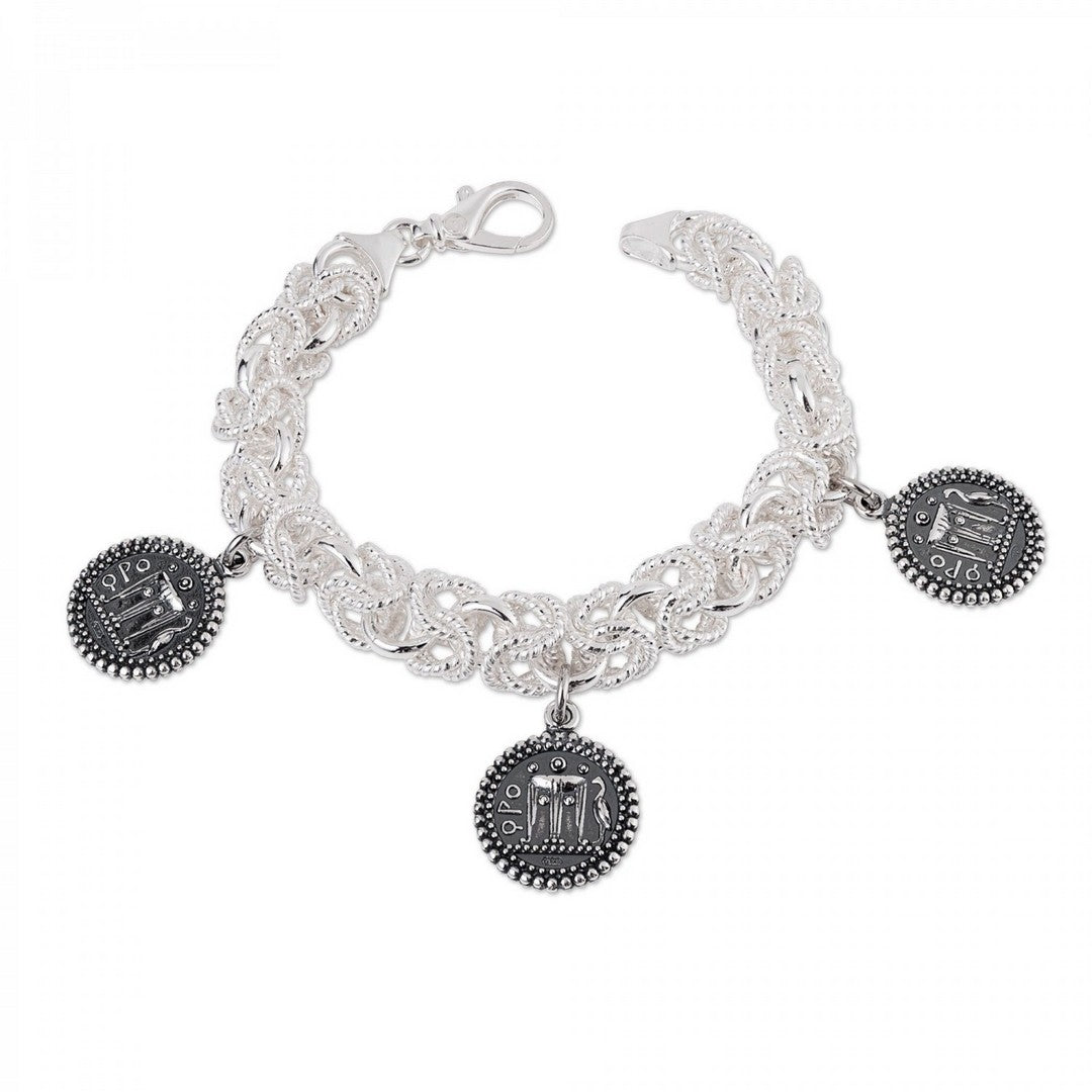 Bracciale Donna Gerardo Sacco maglia bizantina e moneta - 31455 - Gioielleria De Patto