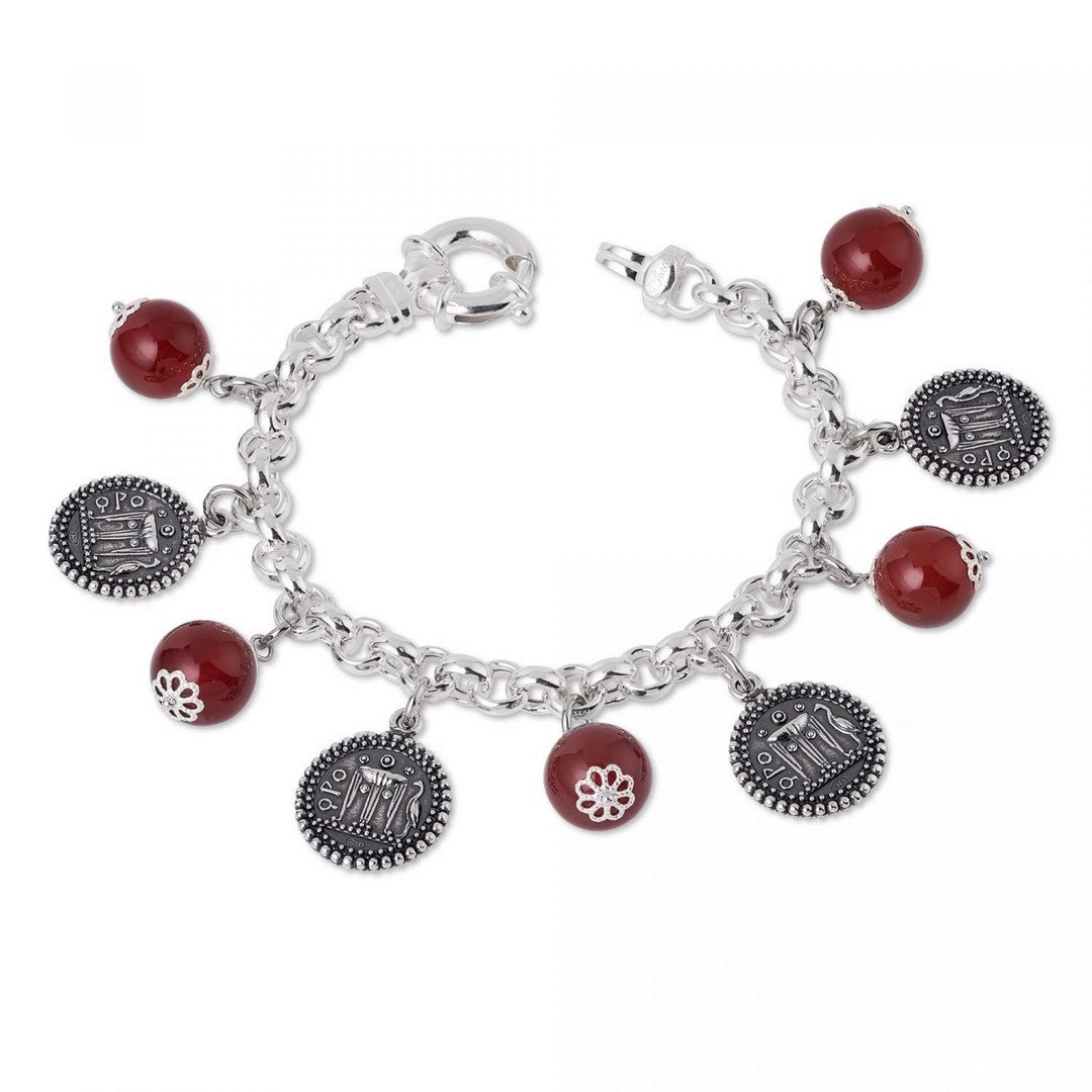 Bracciale Donna Gerardo Sacco charm con statere e agate - 28055ma - Gioielleria De Patto