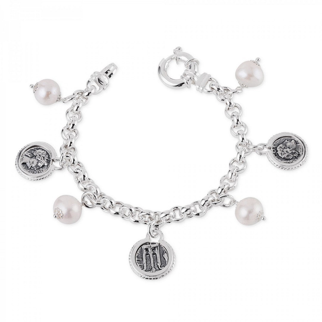 Gerardo Sacco Bracciale Arg.925/000 monete e perle coltivate - Gioielleria De Patto