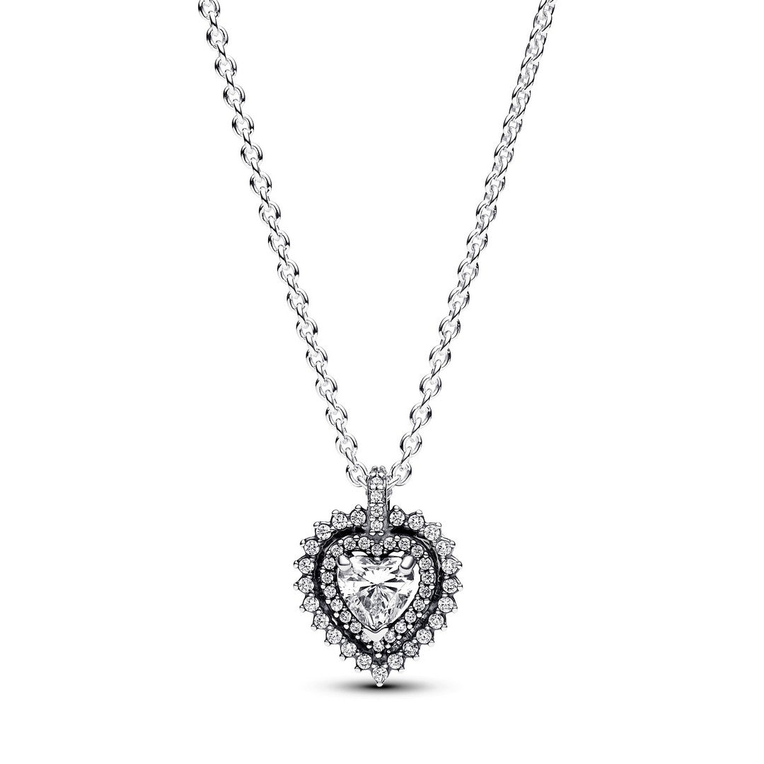 Pandora Collana Donna Punto Luce Cuore e Pavè - 393099C01 - Gioielleria De Patto