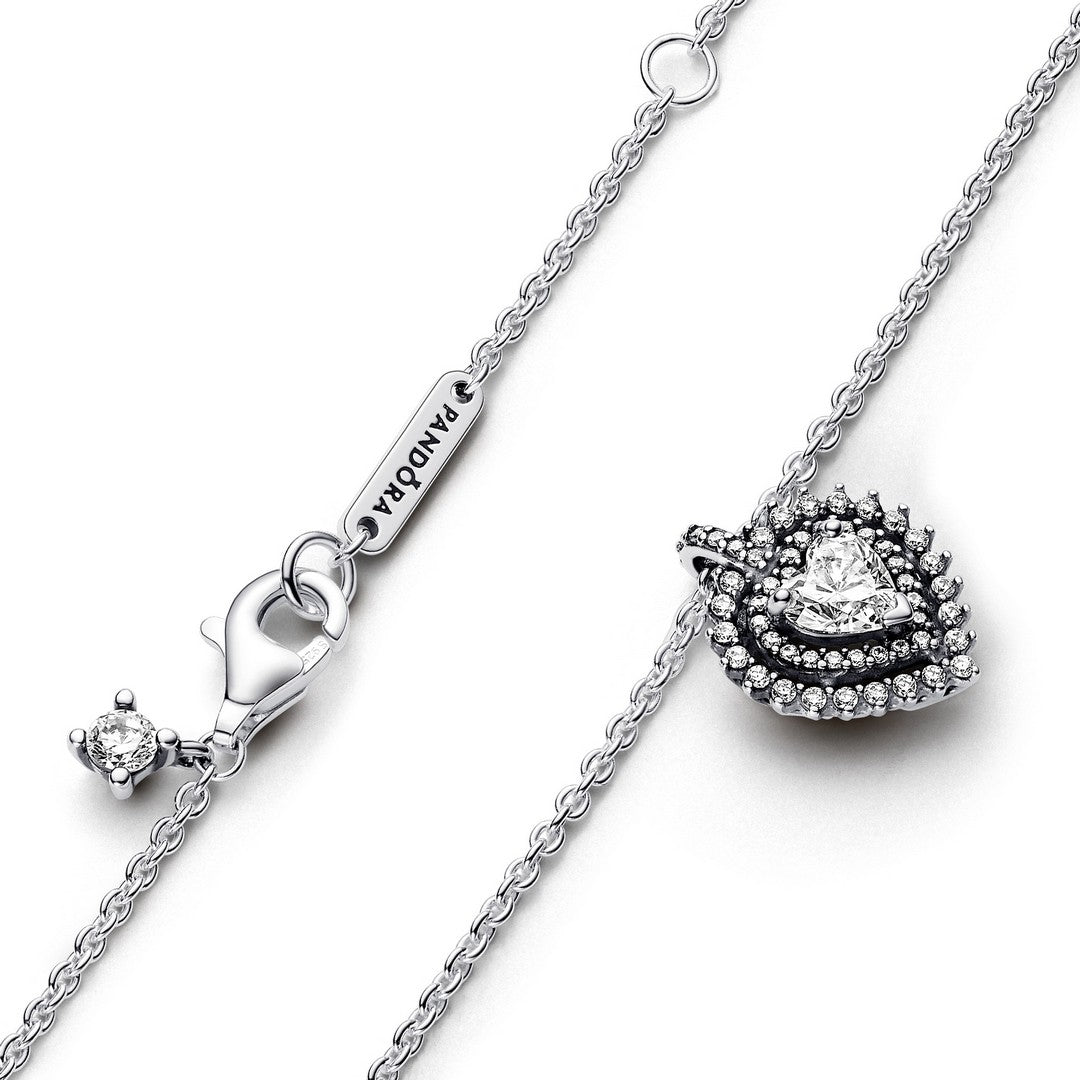 Pandora Collana Donna Punto Luce Cuore e Pavè - 393099C01 - Gioielleria De Patto