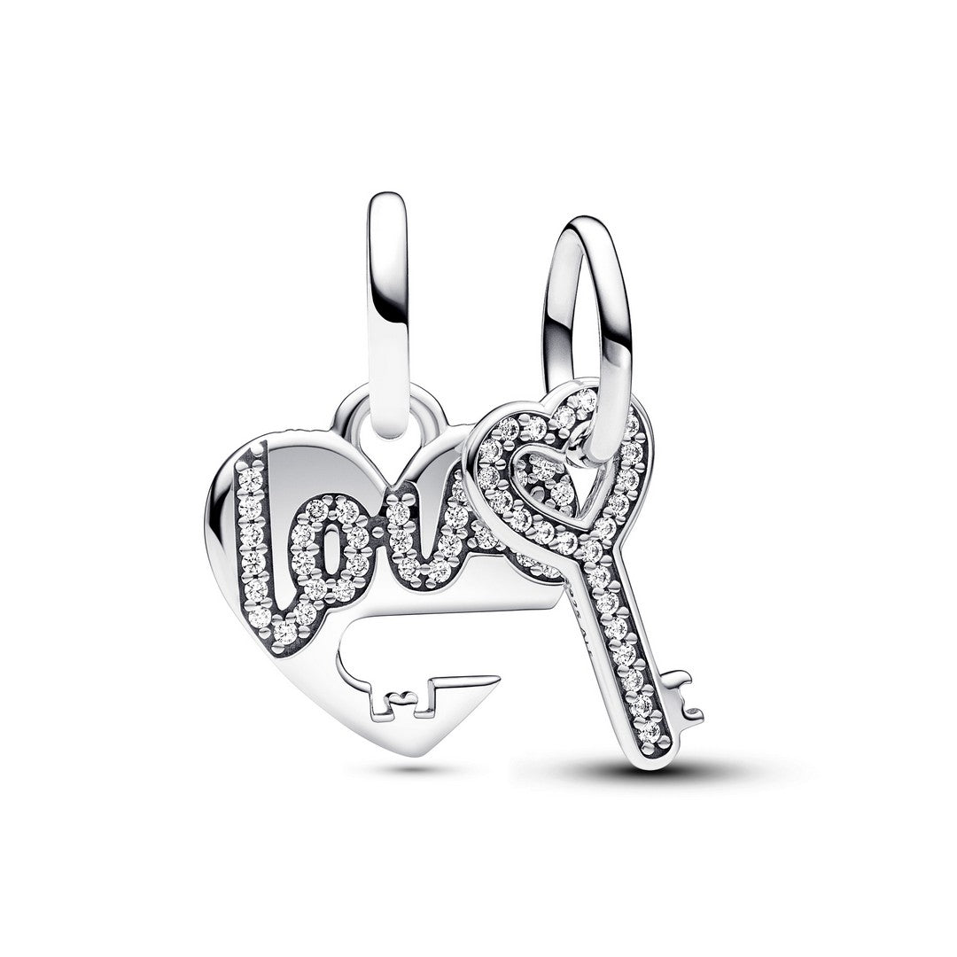 Pandora Charm Donna Pendente Divisibile Cuore e Chiave - 793081C01 - Gioielleria De Patto