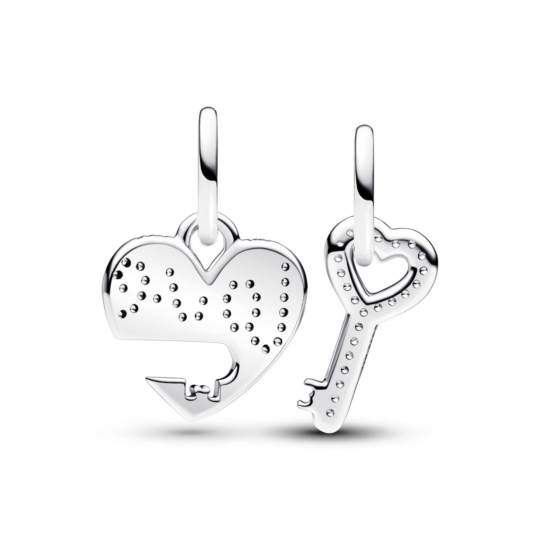 Pandora Charm Donna Pendente Divisibile Cuore e Chiave - 793081C01 - Gioielleria De Patto