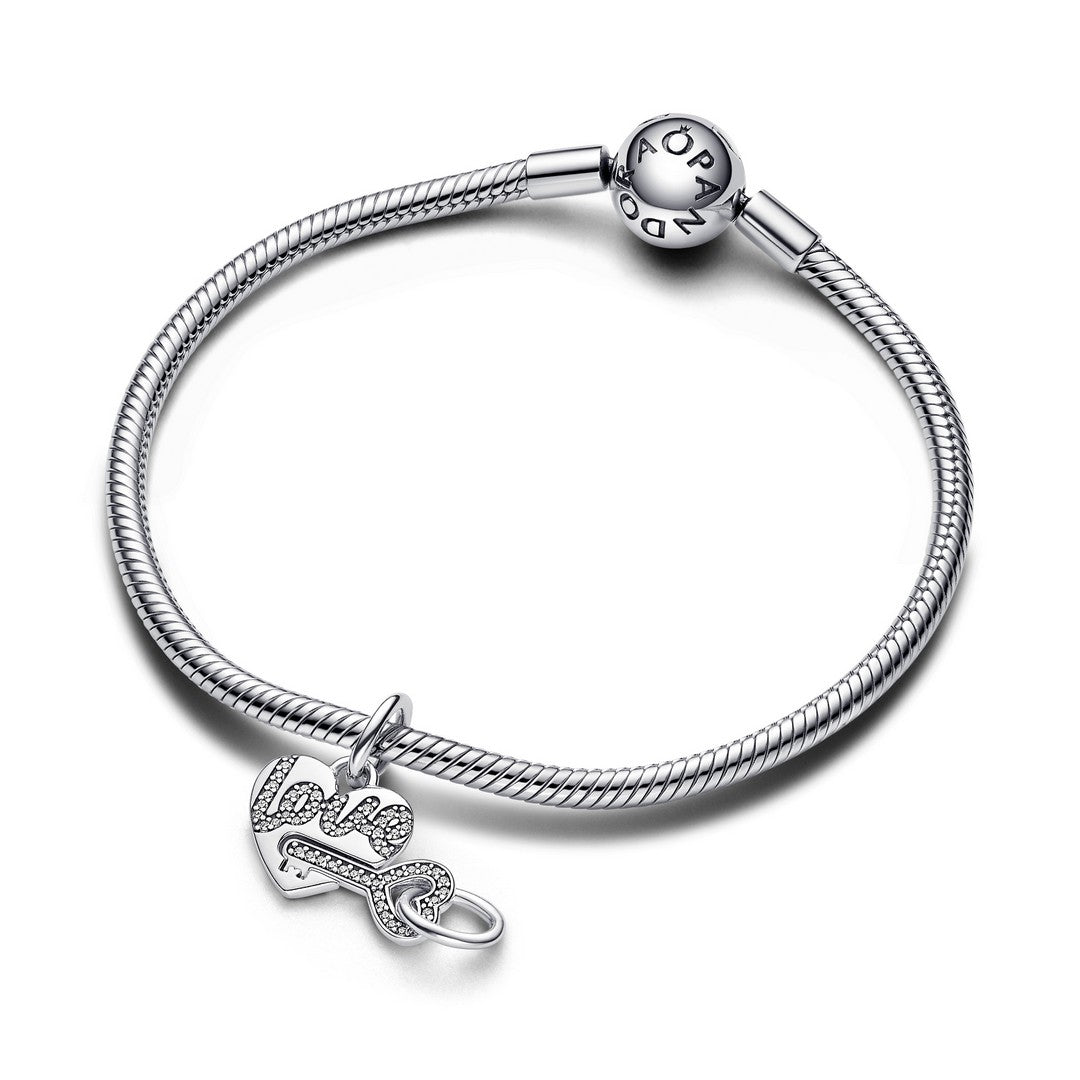 Pandora Charm Donna Pendente Divisibile Cuore e Chiave - 793081C01 - Gioielleria De Patto