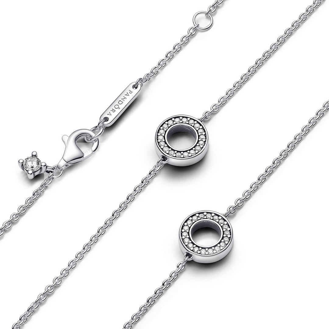 Collana Donna Pandora Cerchi Pavè - 393162C01 - Gioielleria De Patto