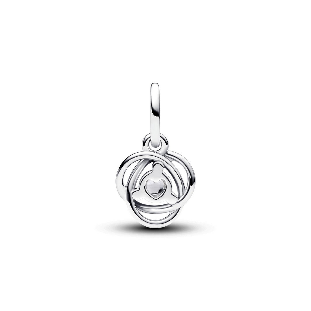 Charm Donna Pandora Pendente Cerchio Eterno Bianco Aprile - 793125C04 - Gioielleria De Patto