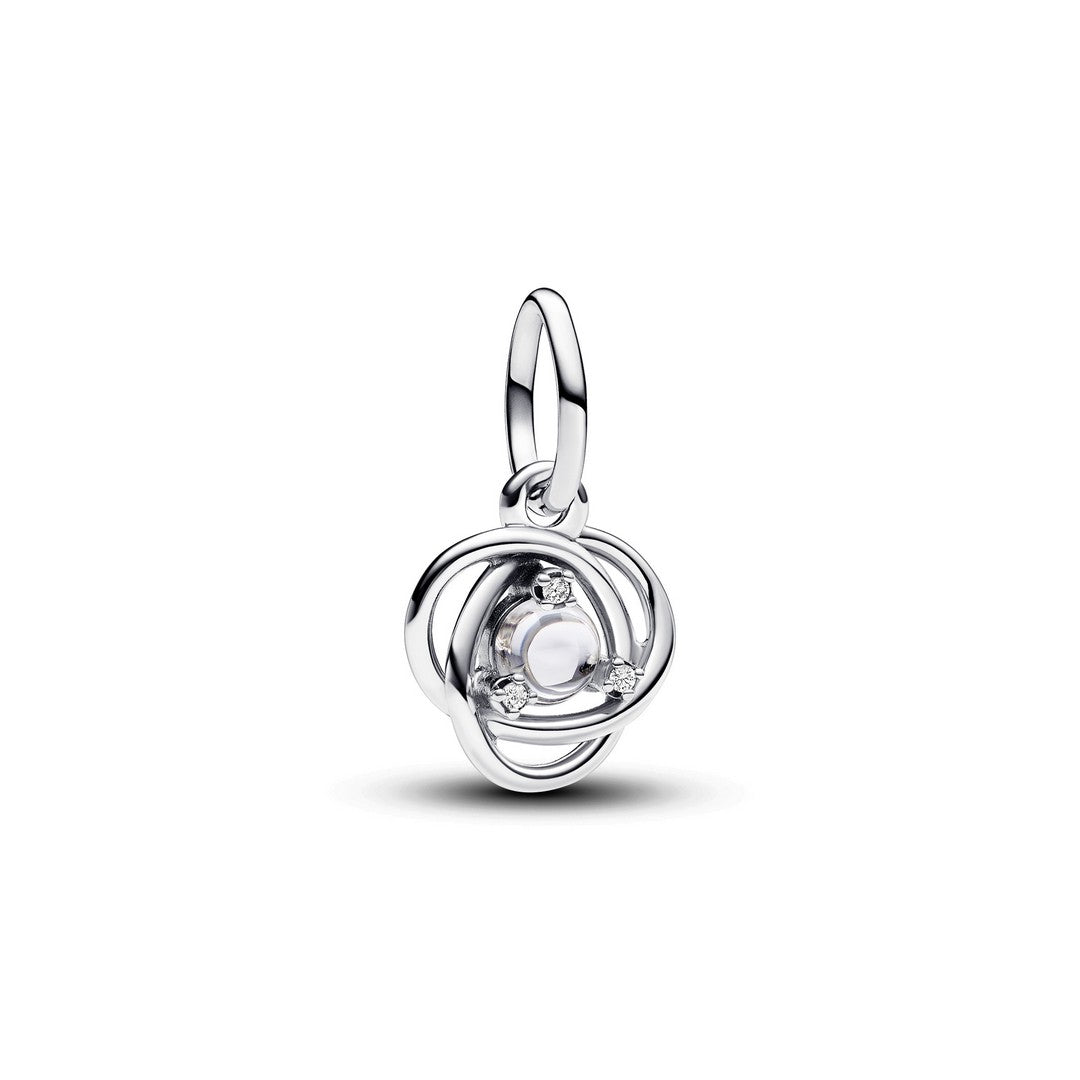 Charm Donna Pandora Pendente Cerchio Eterno Bianco Aprile - 793125C04 - Gioielleria De Patto