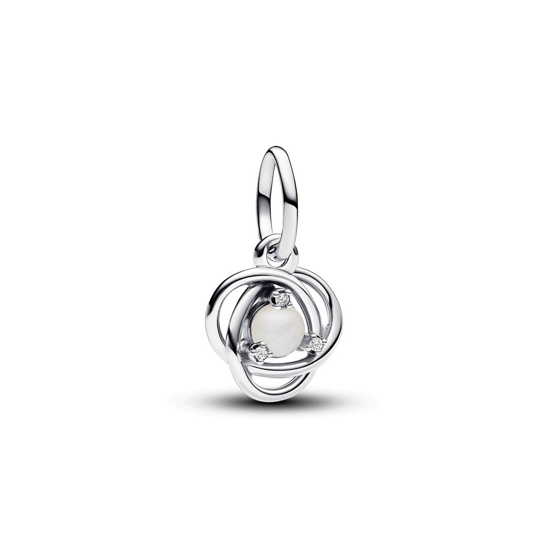 Charm Donna Pandora Pendente Cerchio Eterno Bianco Madreperla Artificiale Giugno - 793125C06 - Gioielleria De Patto