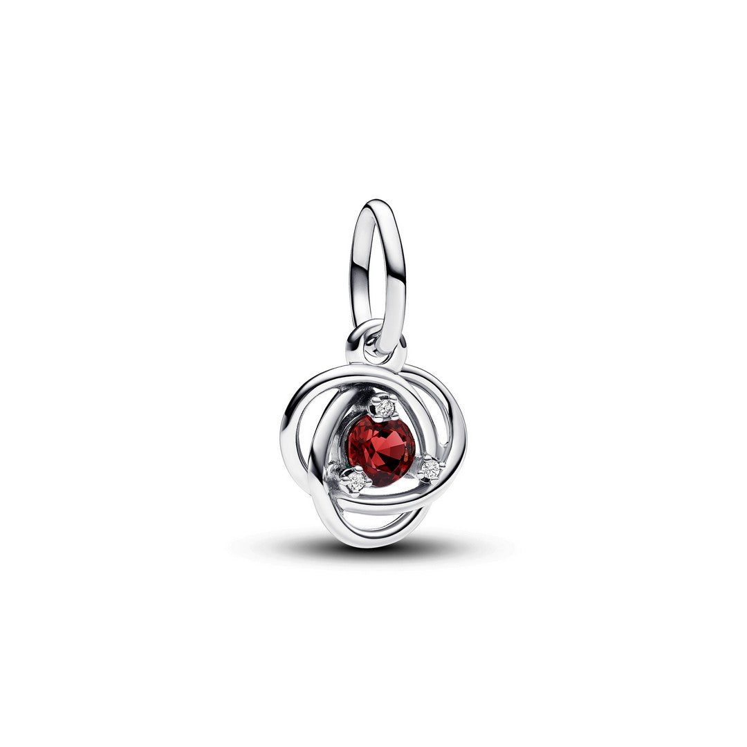 Charm Donna Pandora Pendente Cerchio Eterno Rosso Scuro Gennaio - 793125C07 - Gioielleria De Patto