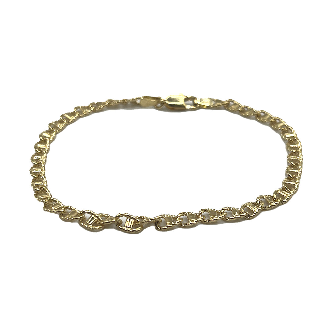 Bracciale Catena Intrecciata Uomo Oro Giallo Gold House De Patto - 1F - Gioielleria De Patto