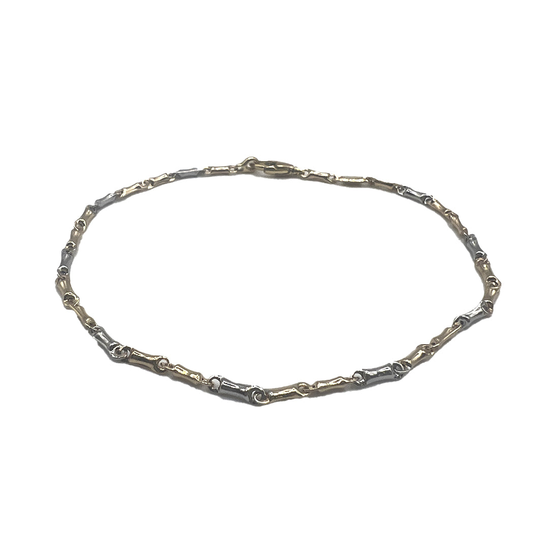 Bracciale Oro Giallo & Bianco Maglia Barilotto Gold House De Patto - 1O - Gioielleria De Patto