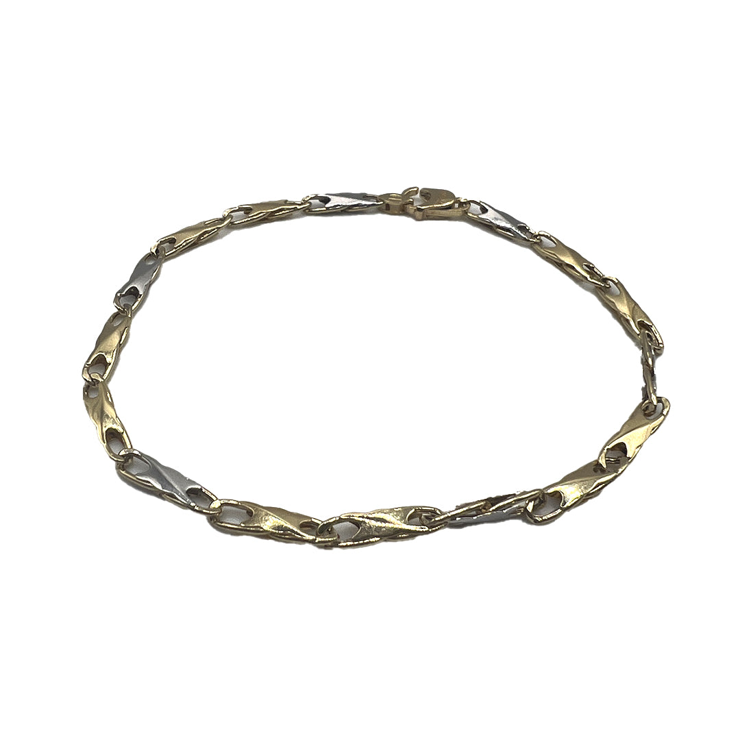 Bracciale Oro Giallo & Bianco Maglia Infinito Gold House De Patto - 1P - Gioielleria De Patto