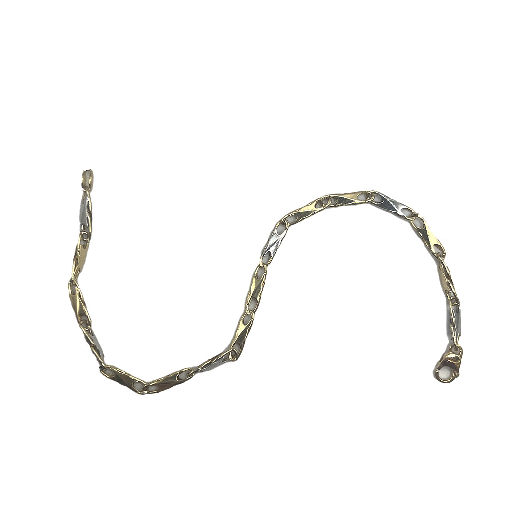 Bracciale Oro Giallo & Bianco Maglia Infinito Gold House De Patto - 1P - Gioielleria De Patto