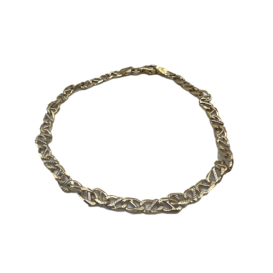 Bracciale Oro Giallo & Bianco Maglia Catena Gold House De Patto - 1T - Gioielleria De Patto