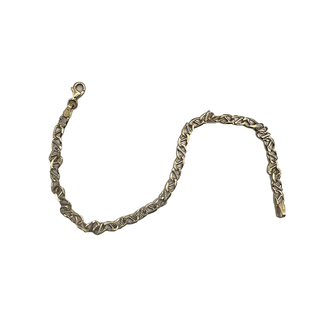 Bracciale Oro Giallo & Bianco Maglia Catena Gold House De Patto - 1T - Gioielleria De Patto