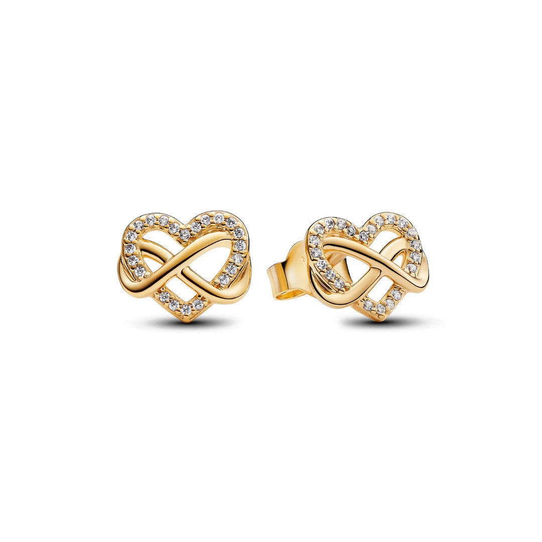 Orecchini Donna Pandora Cuore Infinito Pietre Luminose - 262667C01 - Gioielleria De Patto