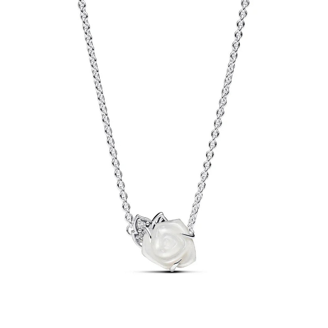 Collana Donna Pandora Rosa Bianca - 393206C01 - Gioielleria De Patto