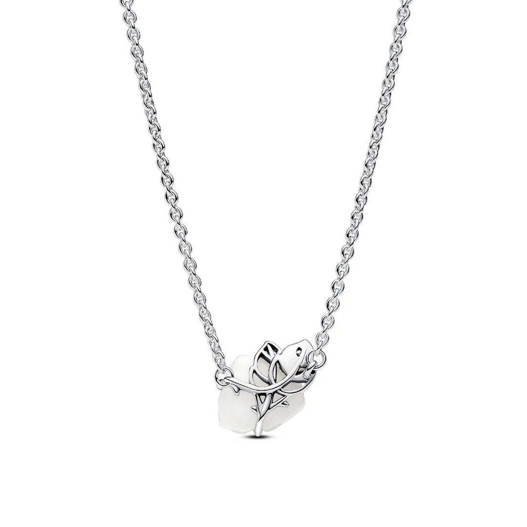 Collana Donna Pandora Rosa Bianca - 393206C01 - Gioielleria De Patto