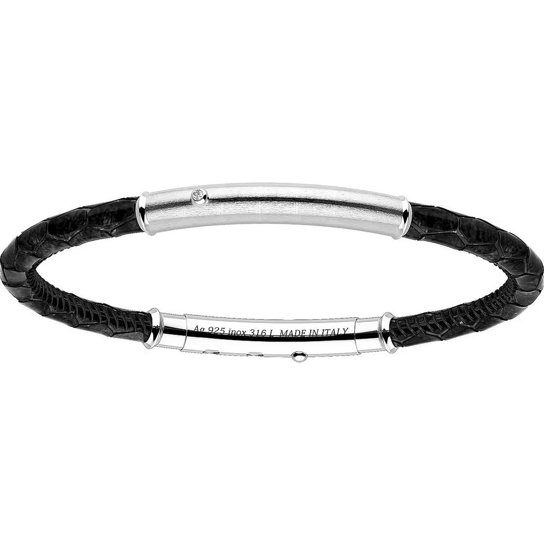 Zancan Bracciale Uomo Argento - EXB683-NE - Gioielleria De Patto