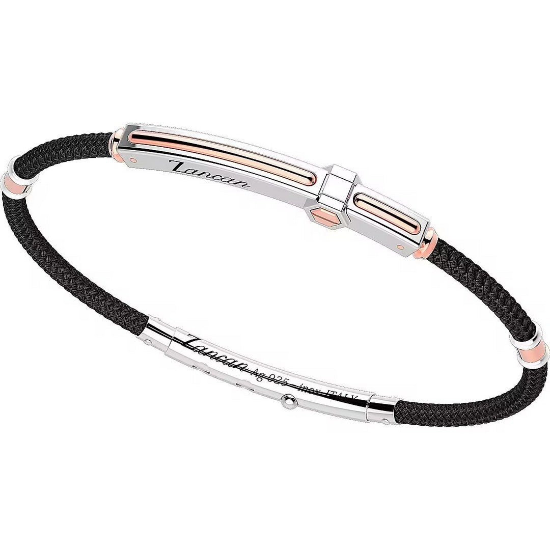 Zancan Bracciale Uomo Argento e oro rosa - EXB780R-N - Gioielleria De Patto
