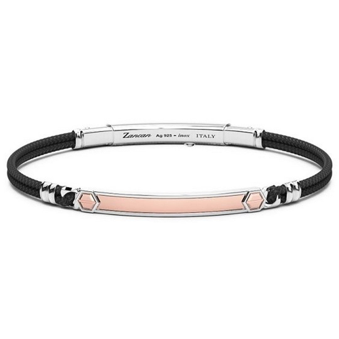Zancan Bracciale Uomo argento e oro rosa - ESB248R-N - Gioielleria De Patto