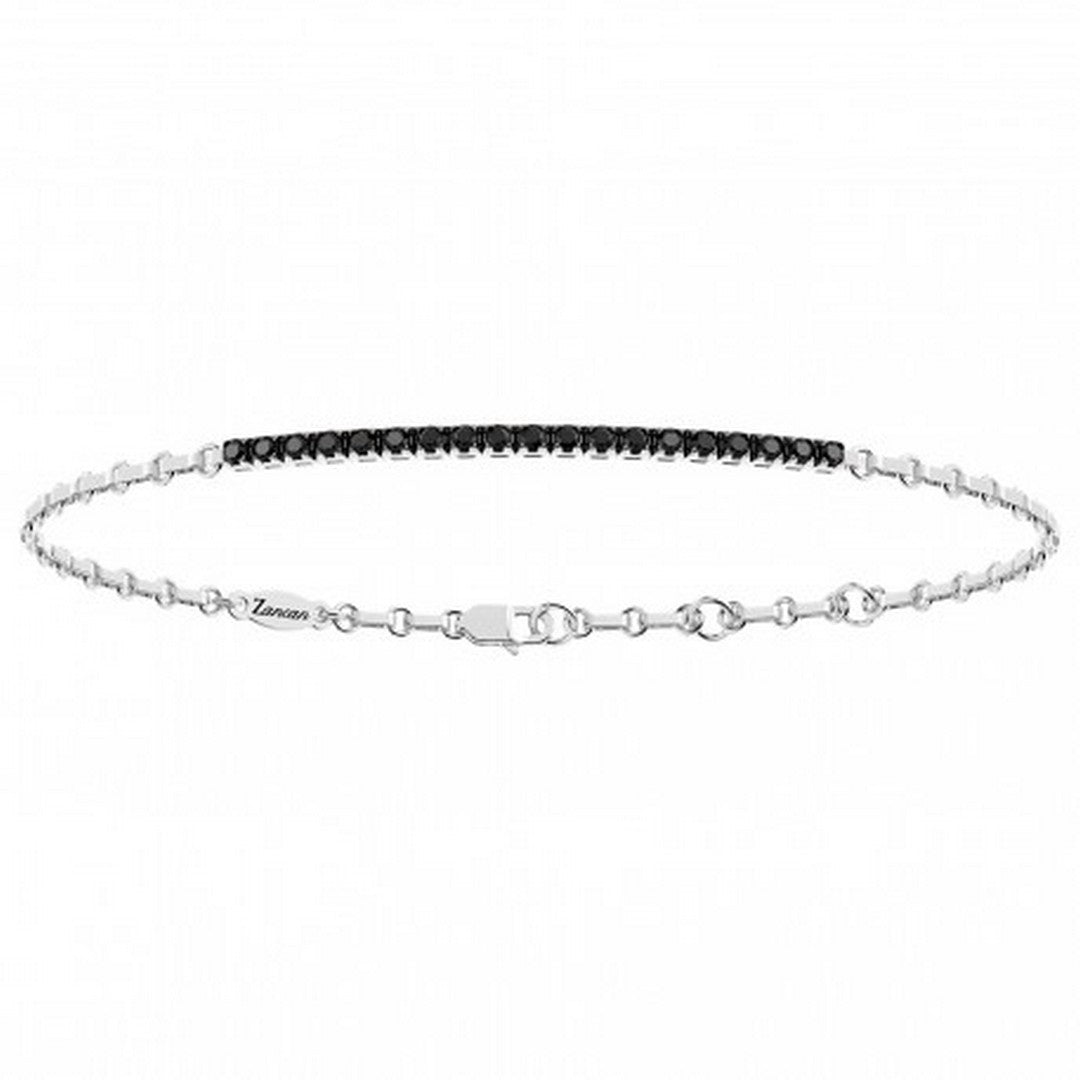 Zancan Bracciale Uomo Oro Bianco e Diamanti Neri - UB025B - Gioielleria De Patto