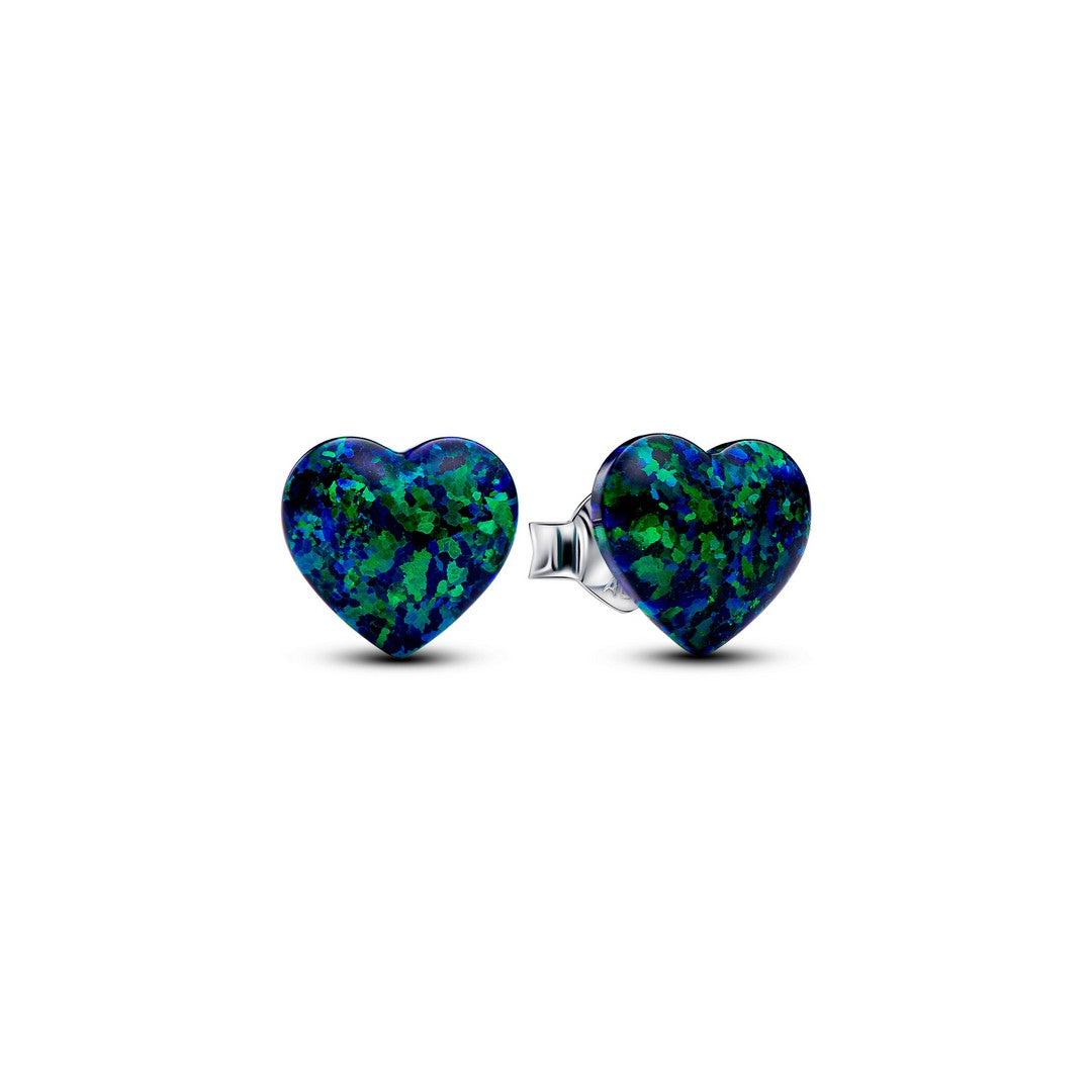 Orecchini Donna Pandora Cuori Opali Verdi e Blu - 293356C01 - Gioielleria De Patto