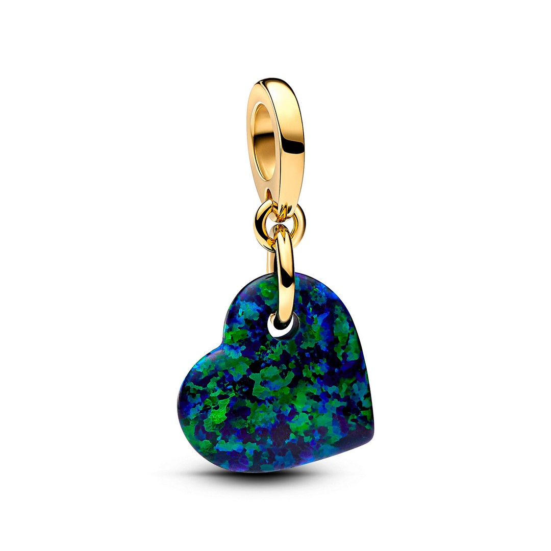 Charm Donna Pandora Pendente Cuore Opale Verde e Blu - 763348C01 - Gioielleria De Patto