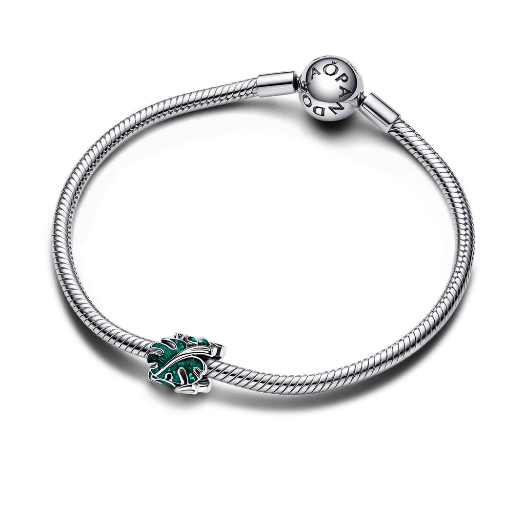 Charm Donna Pandora Foglia di Monstera Glitterata - 793332C01 - Gioielleria De Patto