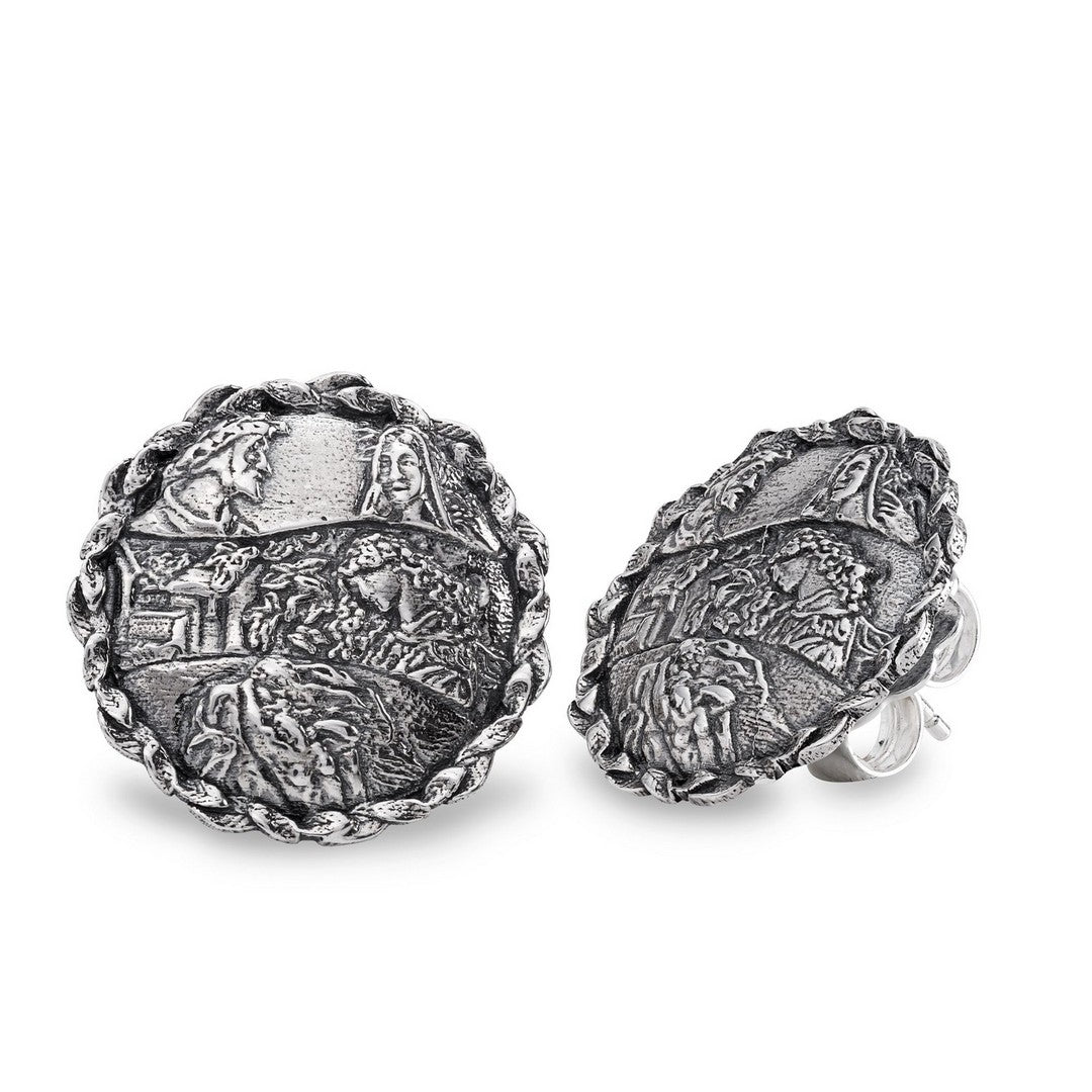 Orecchini Donna Gerardo Sacco in argento tit 925/000 con raffigurazioni cantiche di Dante - 28013 - Gioielleria De Patto
