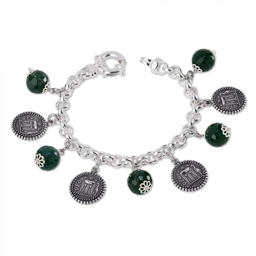 Bracciale Donna Gerardo Sacco charms con statere e agate - 28055ve - Gioielleria De Patto