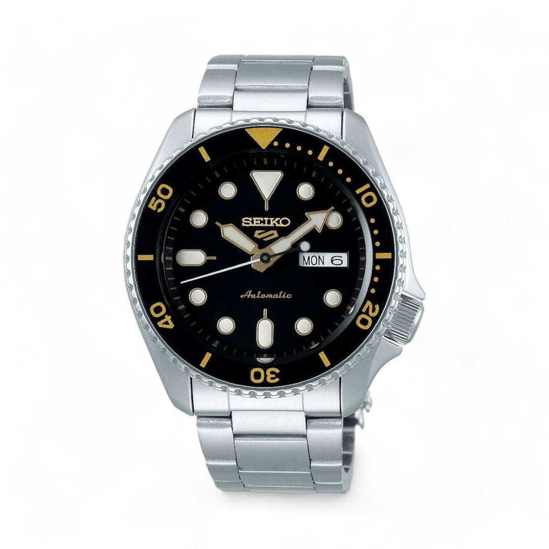 Seiko 5 Sport Orologio Uomo Nero e Dorato - SRPD57K1 - Gioielleria De Patto