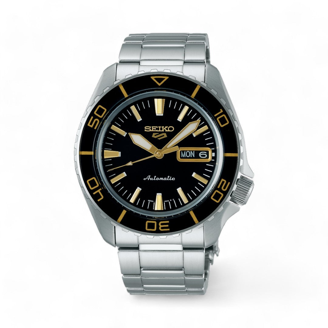 Seiko 5 Sport Orologio Uomo Nero e Dorato - SRPK99K1 - Gioielleria De Patto